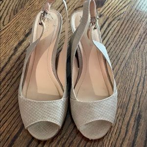 Beige peep toe sandals